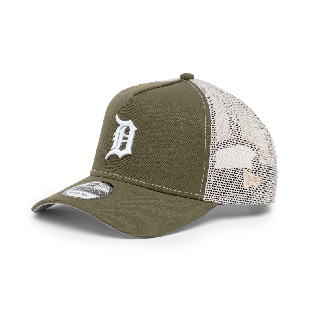 9FORTY A-Frame Trucker Detroit Tigers New Olive Snapback