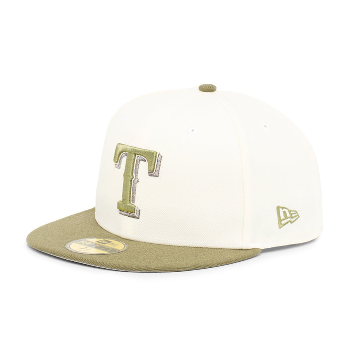59FIFTY Texas Rangers All Star Game 2024 2-Tone New Olive Visor Chrome White Fitted