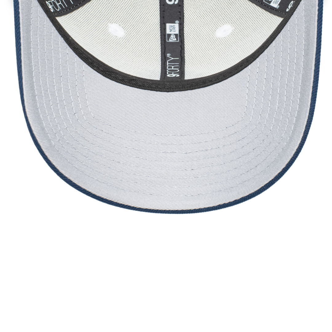 9FORTY New York Yankees Stadium 75th Anniversary 2-Tone Oceanside Blue Visor Chrome White Snapback