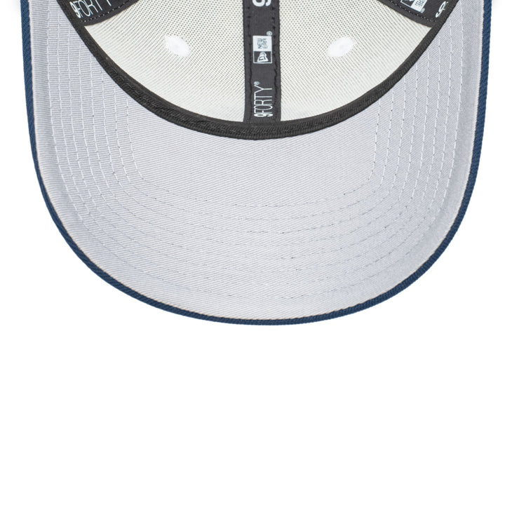 9FORTY New York Yankees Stadium 75th Anniversary 2-Tone Oceanside Blue Visor Chrome White Snapback