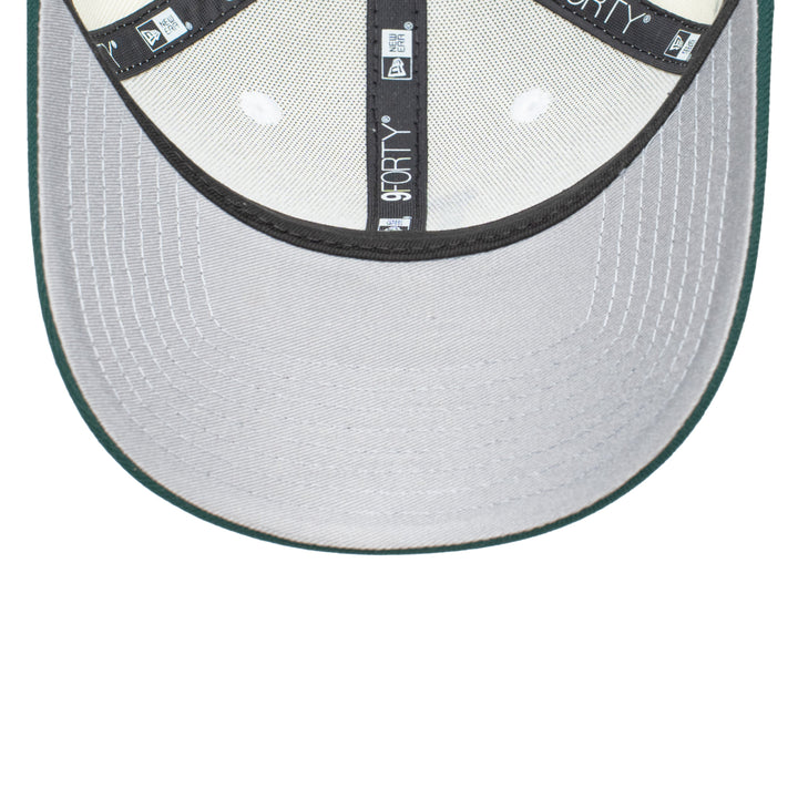 9FORTY Los Angeles Dodgers World Series Champions 2024 2-Tone Dark Green Visor Chrome White  Snapback