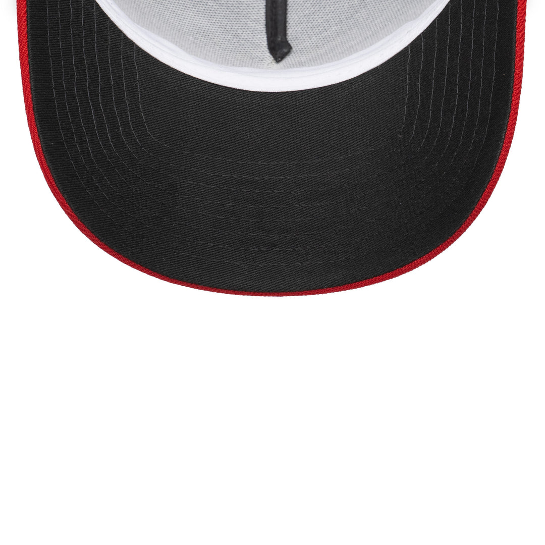 9FORTY A-Frame Cleveland Guardians Basic Team 2-Tone Scarlet Visor Navy Snapback