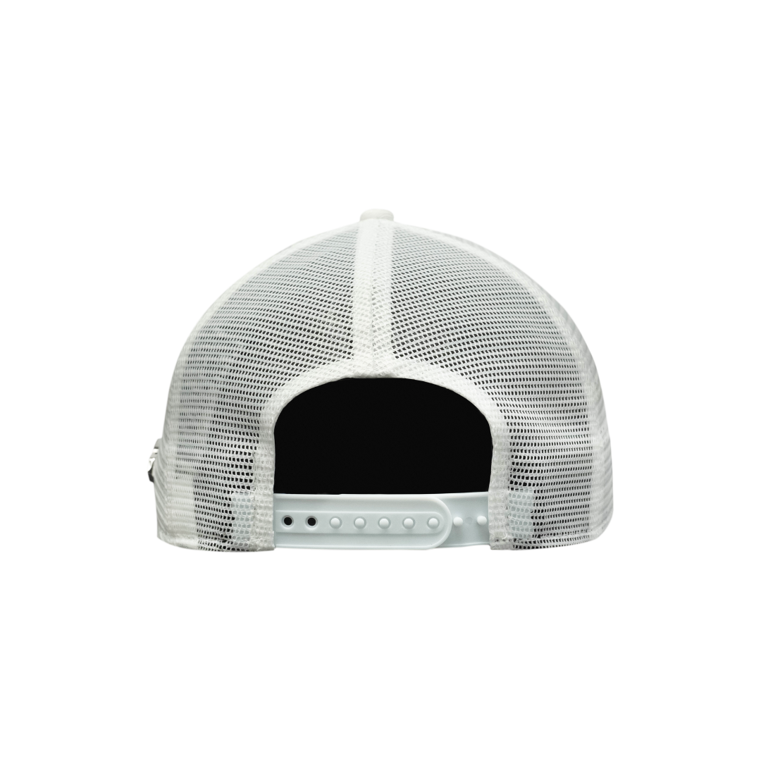 9FORTY A-Frame Golf Trucker Metal Plate White Snapback