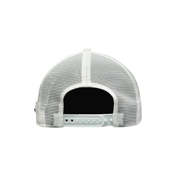 9FORTY A-Frame Golf Trucker Metal Plate White Snapback