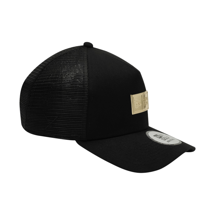 9FORTY A-Frame Golf Trucker Metal Plate Black Snapback
