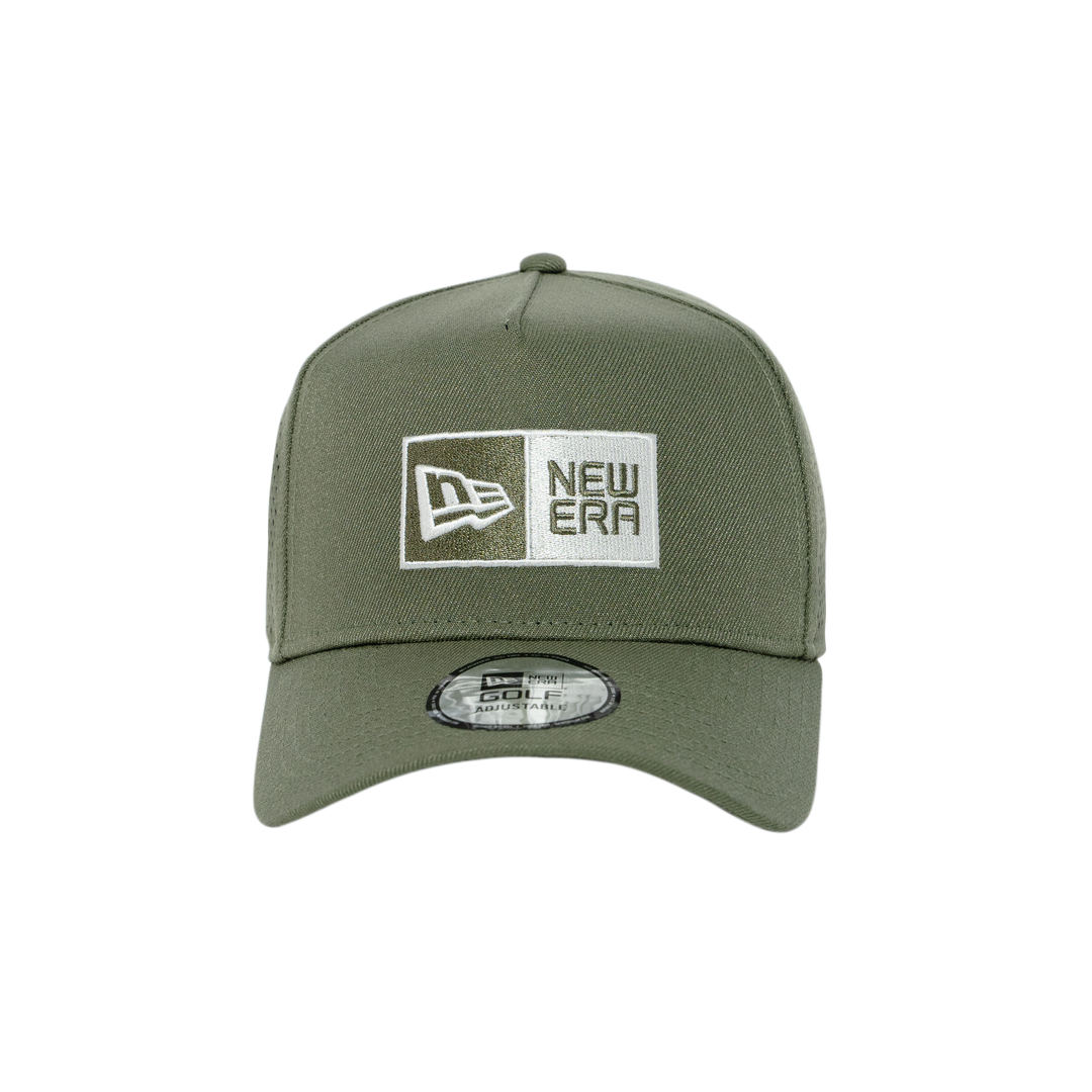 9FORTY A-Frame Golf Box Logo Laser Perforated Olive Snapback
