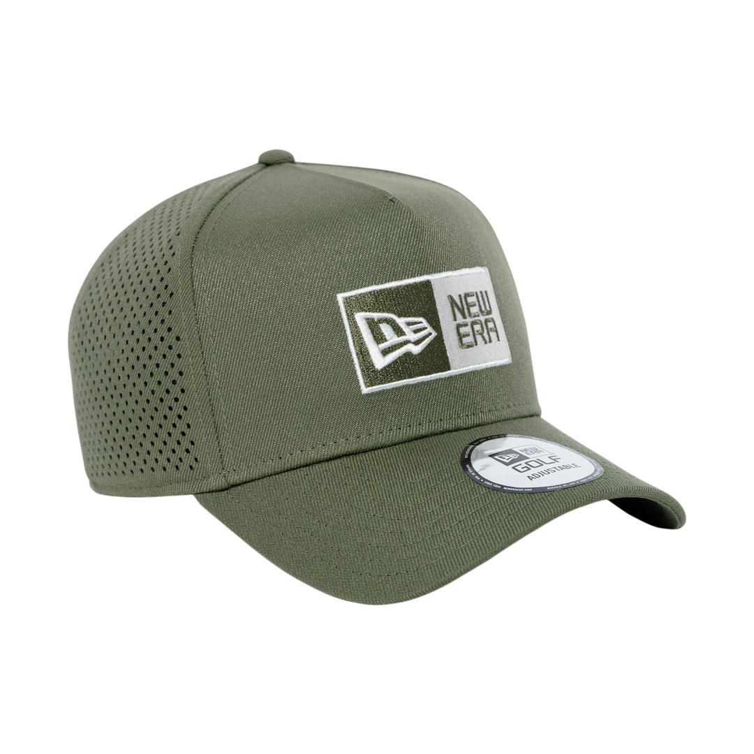 9FORTY A-Frame Golf Box Logo Laser Perforated Olive Snapback
