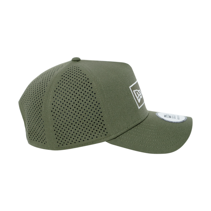9FORTY A-Frame Golf Box Logo Laser Perforated Olive Snapback