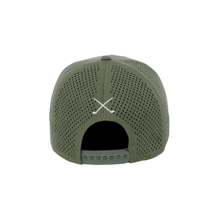 9FORTY A-Frame Golf Box Logo Laser Perforated Olive Snapback