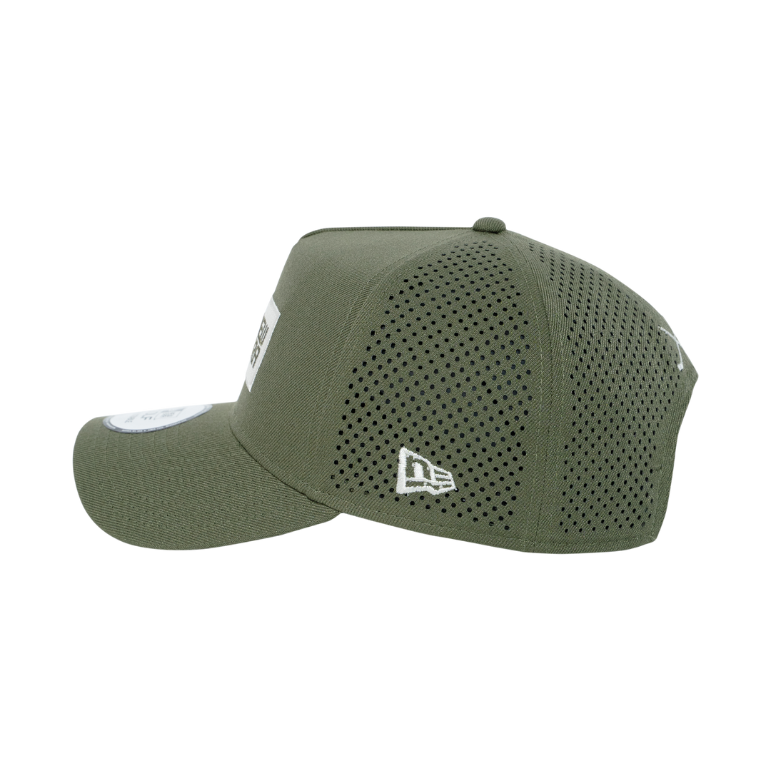 9FORTY A-Frame Golf Box Logo Laser Perforated Olive Snapback