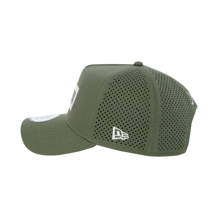 9FORTY A-Frame Golf Box Logo Laser Perforated Olive Snapback