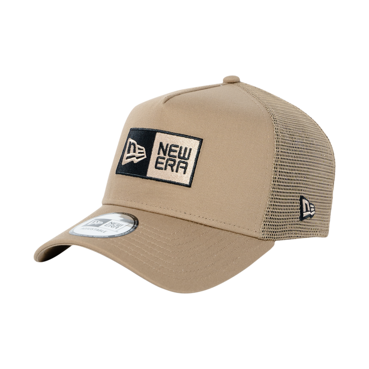 9FORTY A-Frame Trucker Box Logo Khaki Snapback