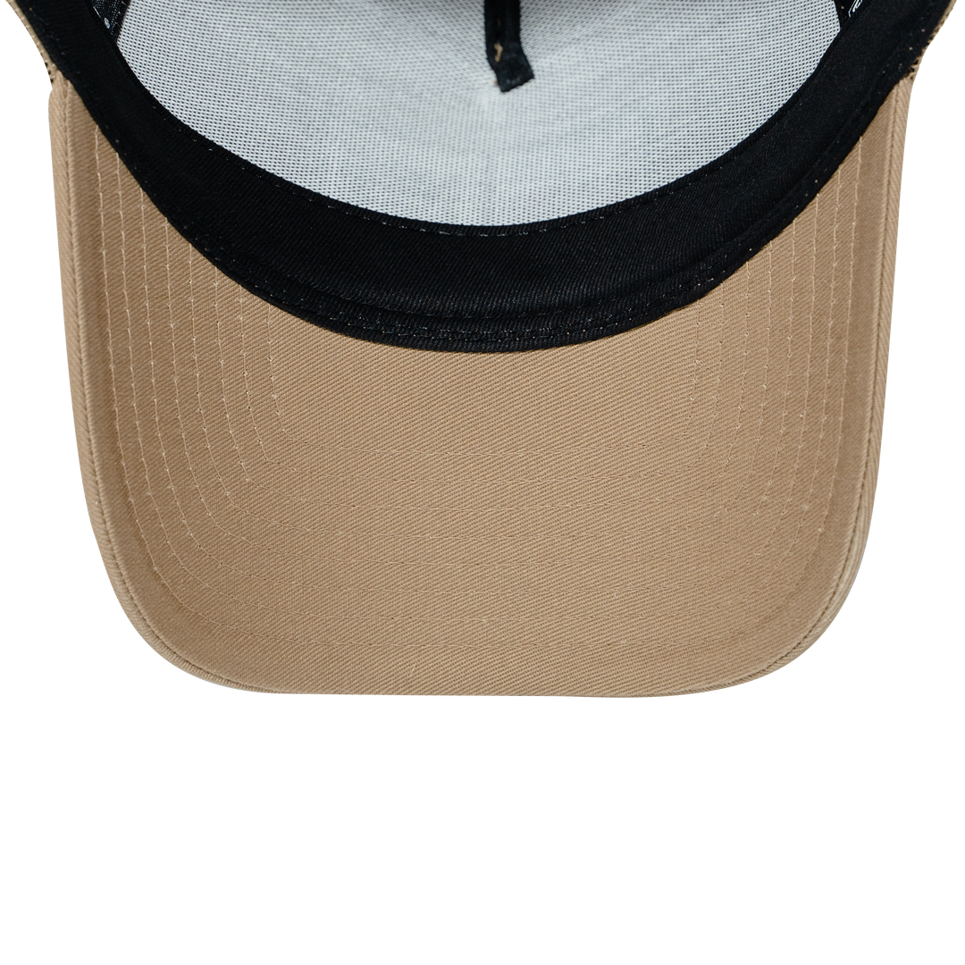 9FORTY A-Frame Trucker Box Logo Khaki Snapback