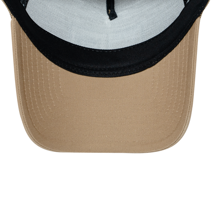 9FORTY A-Frame Trucker Box Logo Khaki Snapback