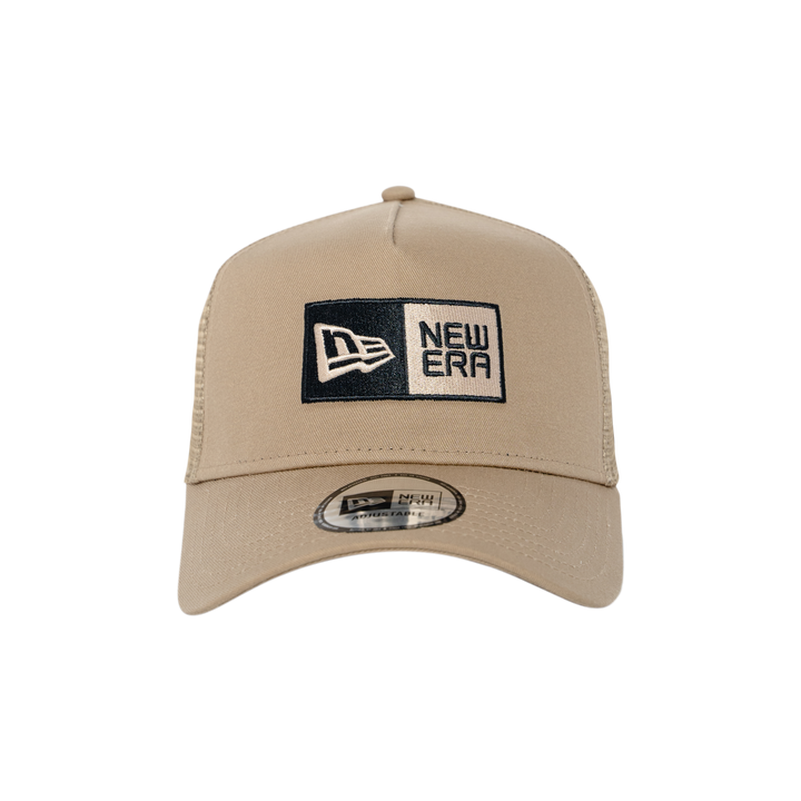 9FORTY A-Frame Trucker Box Logo Khaki Snapback