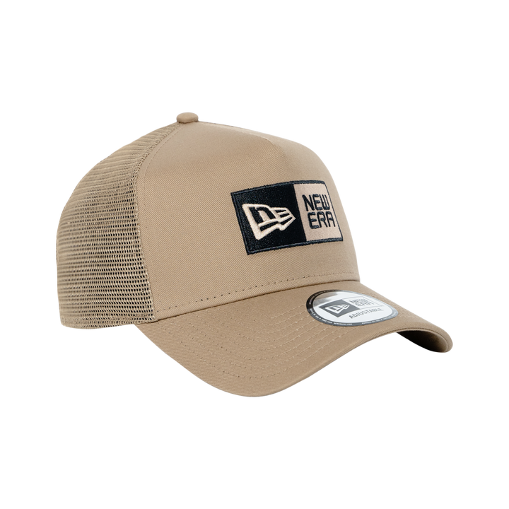 9FORTY A-Frame Trucker Box Logo Khaki Snapback