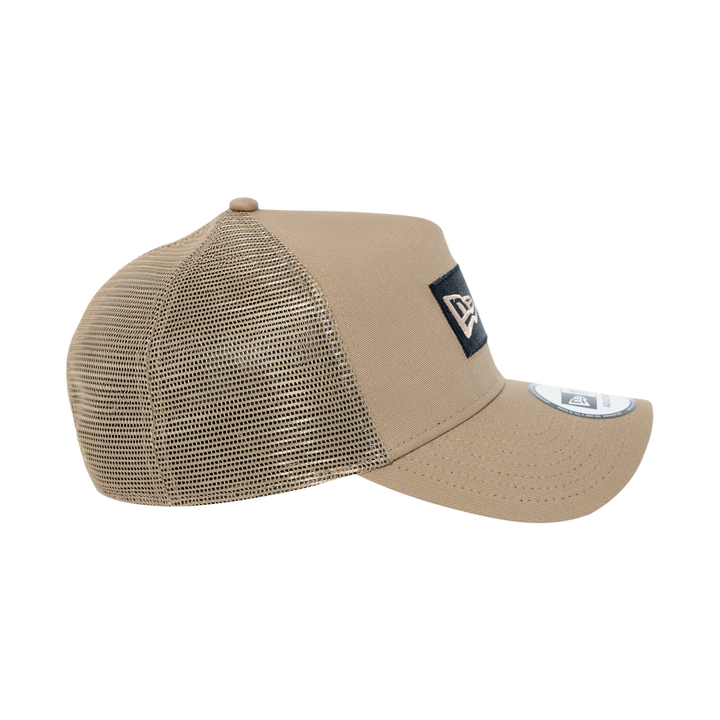 9FORTY A-Frame Trucker Box Logo Khaki Snapback