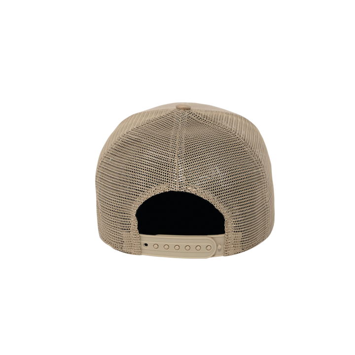 9FORTY A-Frame Trucker Box Logo Khaki Snapback