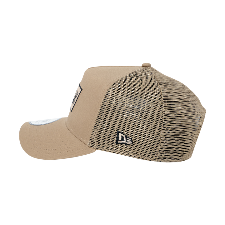 9FORTY A-Frame Trucker Box Logo Khaki Snapback