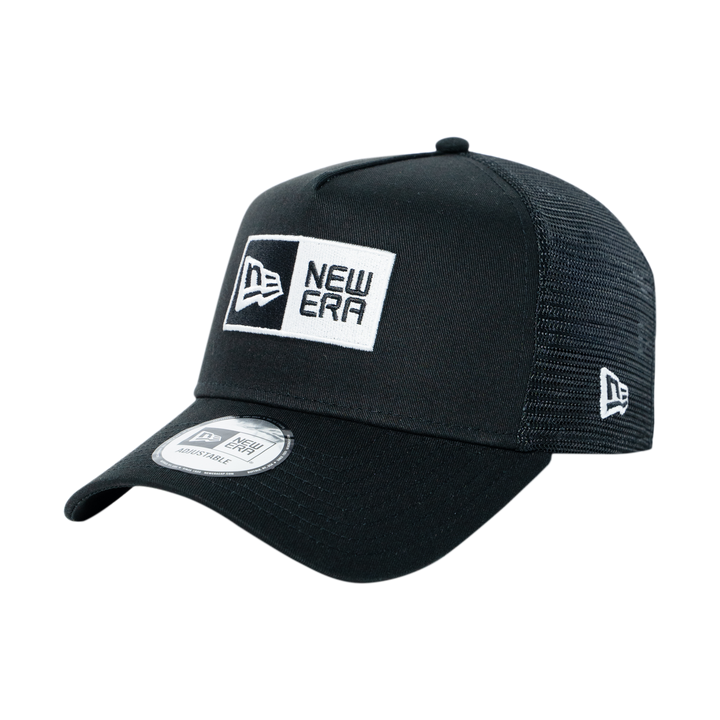 9FORTY A-Frame Trucker Box Logo Black Snapback