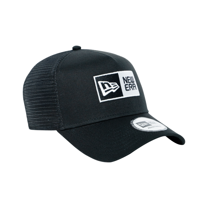 9FORTY A-Frame Trucker Box Logo Black Snapback
