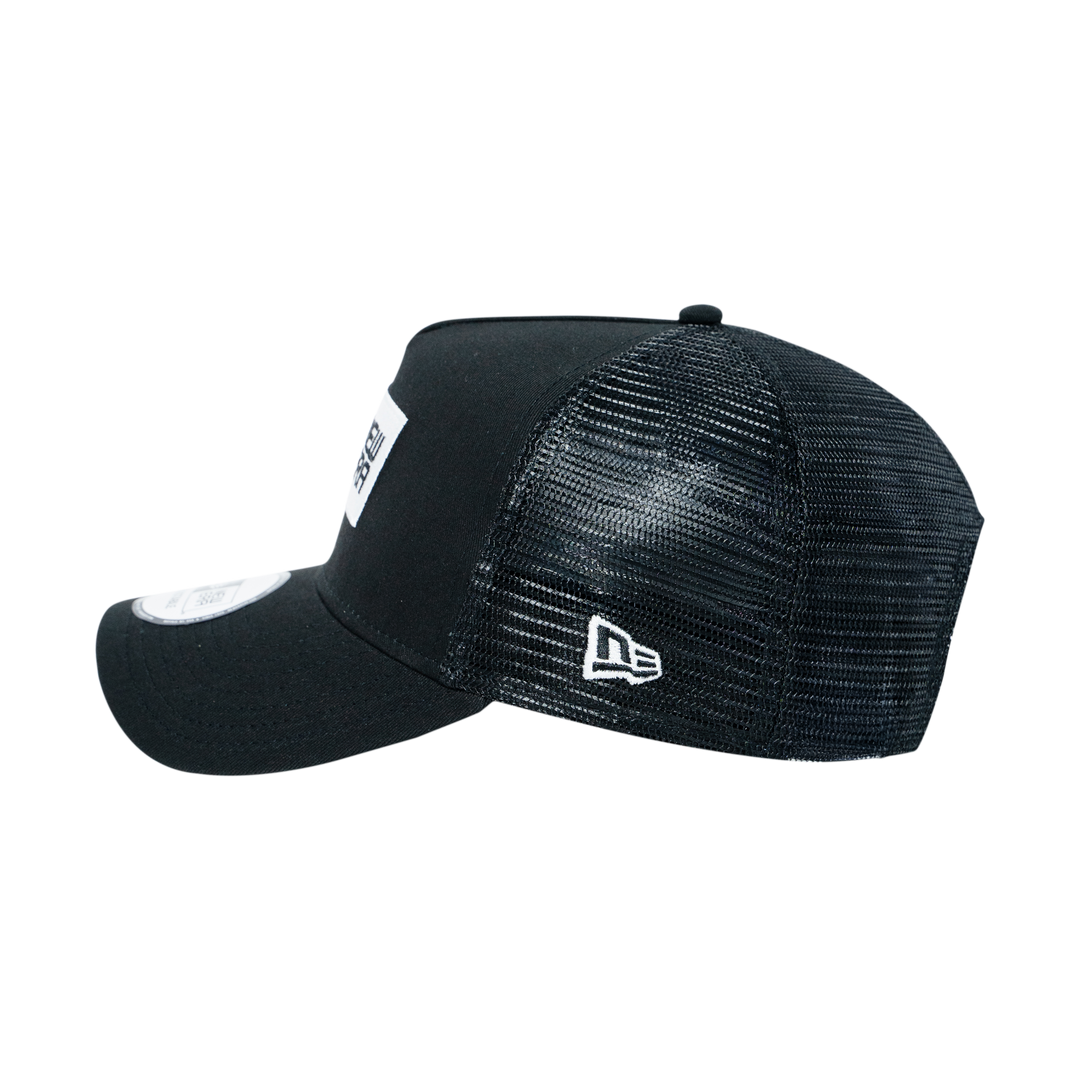 9FORTY A-Frame Trucker Box Logo Black Snapback