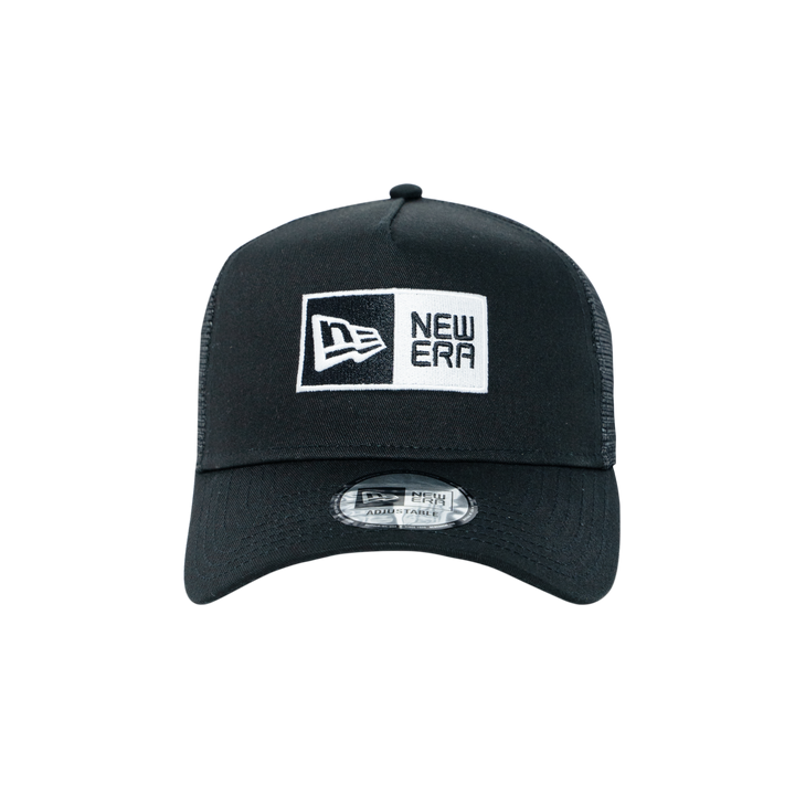 9FORTY A-Frame Trucker Box Logo Black Snapback