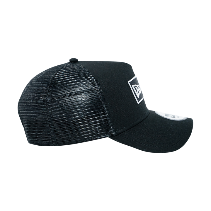 9FORTY A-Frame Trucker Box Logo Black Snapback