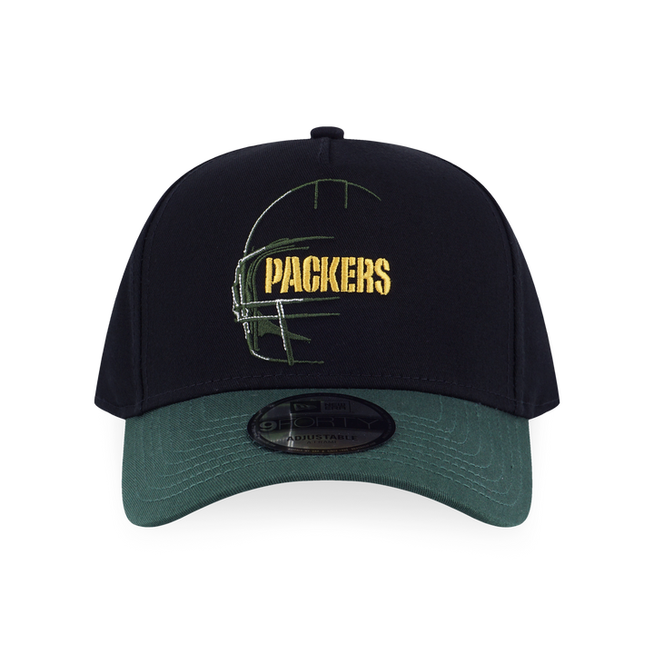 9FORTY A-Frame Green Bay Packers NFL Oversized Black Green Adjustable