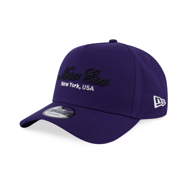9FORTY A-Frame New Era Basic Script Purple Adjustable