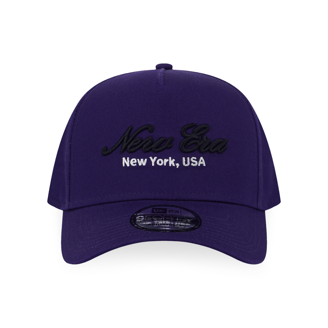 9FORTY A-Frame New Era Basic Script Purple Adjustable