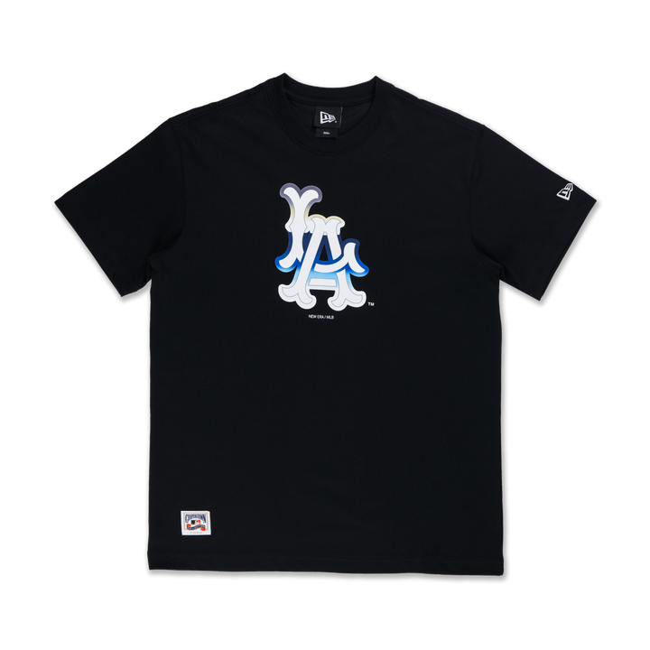 Raceway Los Angeles Angels Cooperstown Black Short Sleeves T-Shirt
