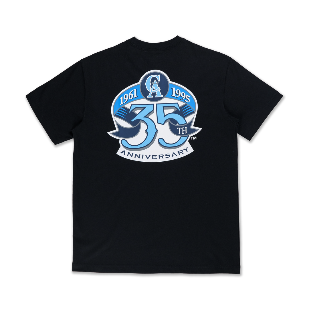 Raceway Los Angeles Angels Cooperstown Black Short Sleeves T-Shirt