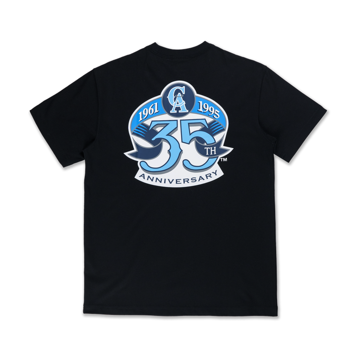 Raceway Los Angeles Angels Cooperstown Black Short Sleeves T-Shirt