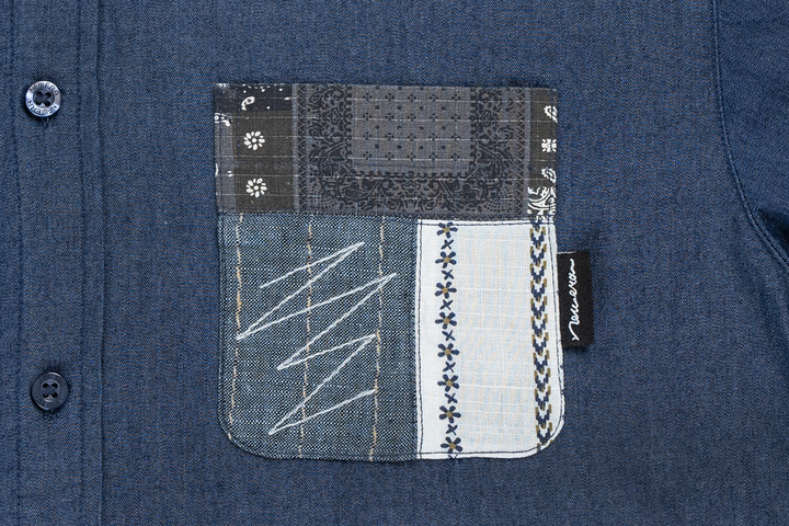 New Era Boro Contemporary Navy Woven Shirt