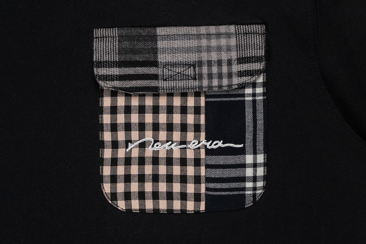 Preppy Black Short Sleeve Pocket T-Shirt