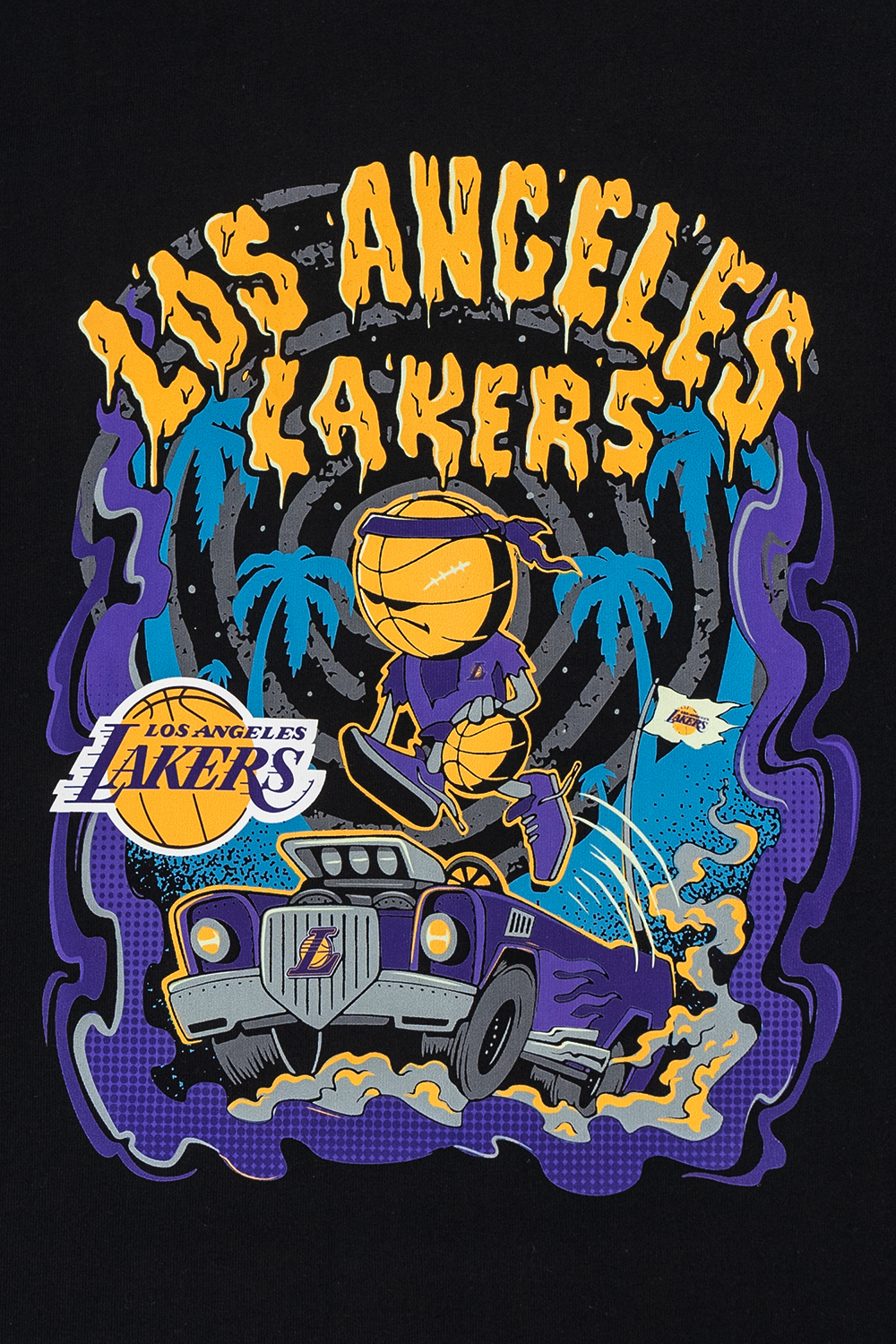 Los Angeles Lakers NBA Gnarly Oversized Black Short Sleeve T-Shirt