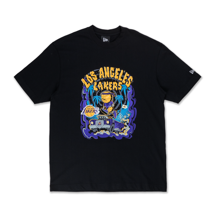 Los Angeles Lakers NBA Gnarly Oversized Black Short Sleeve T-Shirt