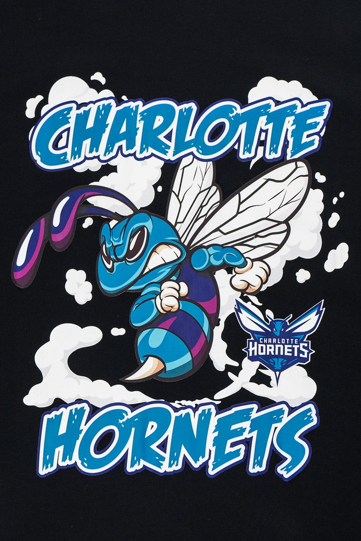 Charlotte Hornets NBA Gnarly Black Oversized Short Sleeve T-Shirt