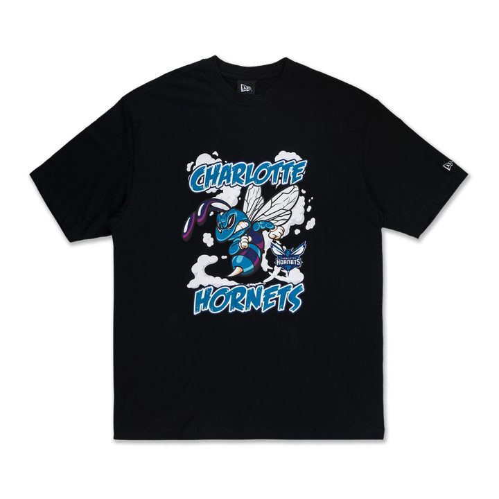 Charlotte Hornets NBA Gnarly Black Oversized Short Sleeve T-Shirt