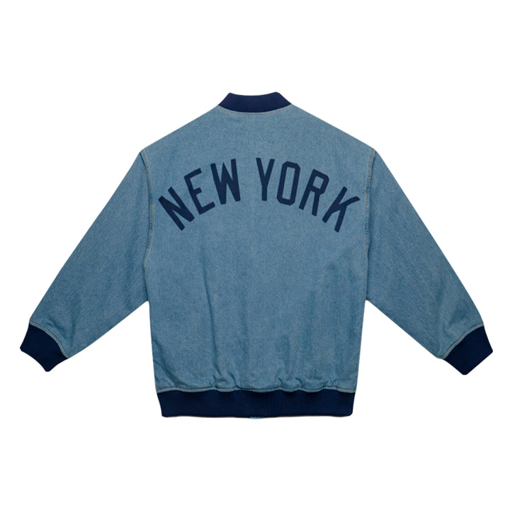 New York Yankees Retro Denim Blue Padded Jacket