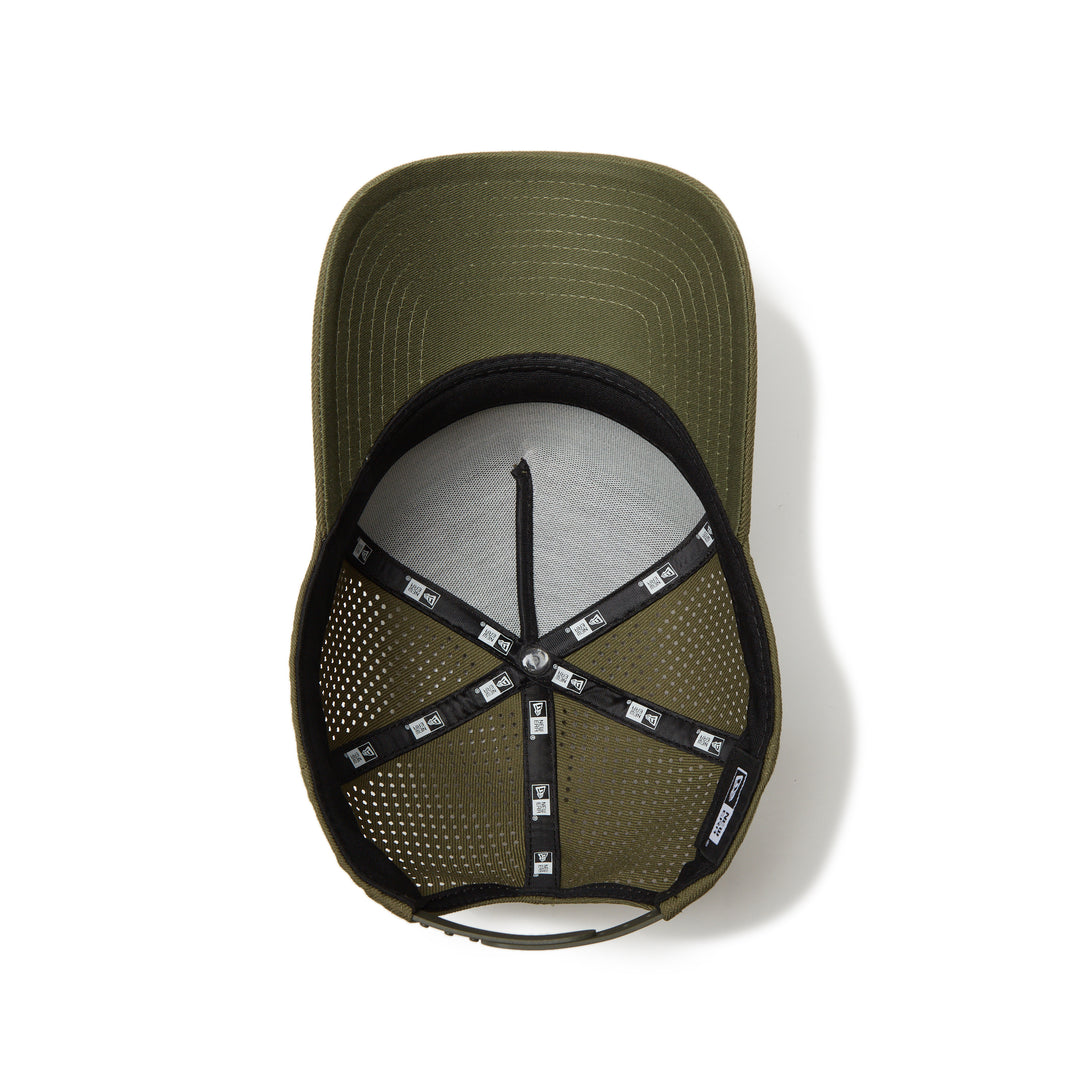9FORTY A-Frame Golf New Era Logo Laser Perforated Olive Snapback