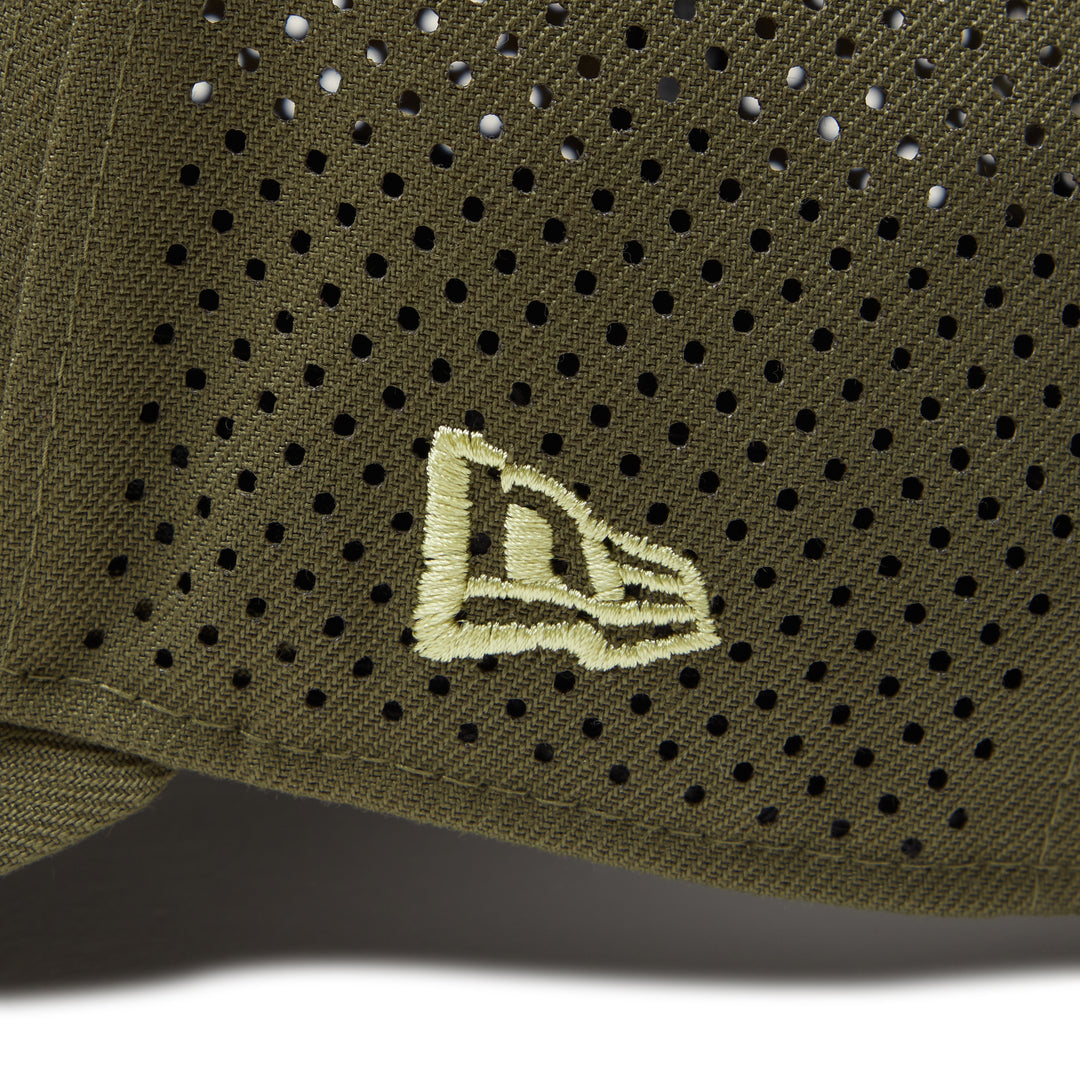 9FORTY A-Frame Golf New Era Logo Laser Perforated Olive Snapback