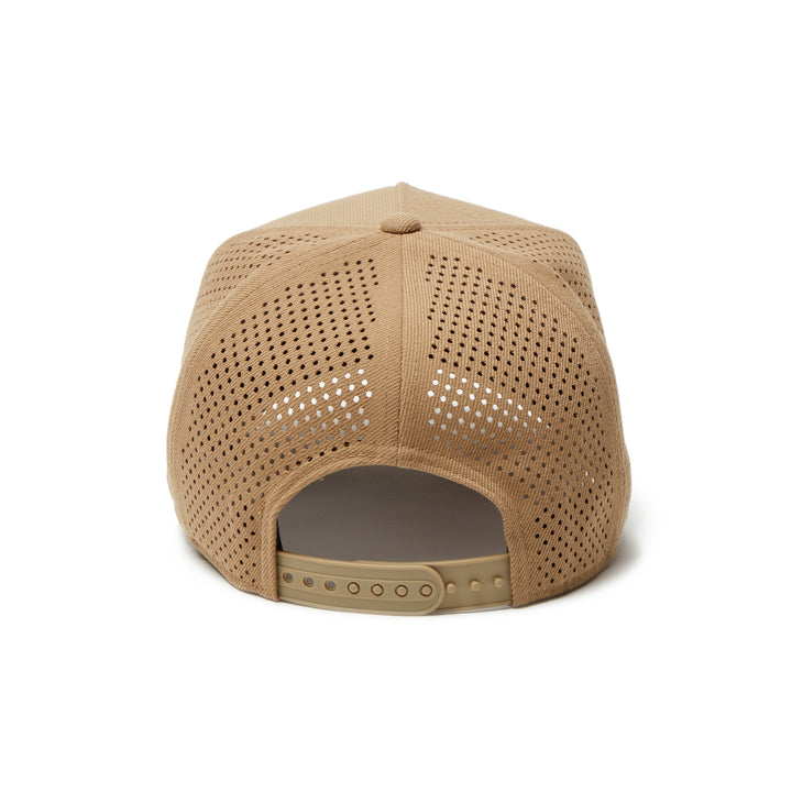 9FORTY A-Frame Golf New Era Logo Laser Perforated Khaki Snapback
