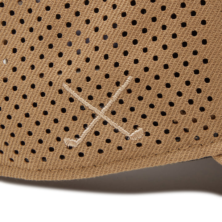 9FORTY A-Frame Golf New Era Logo Laser Perforated Khaki Snapback