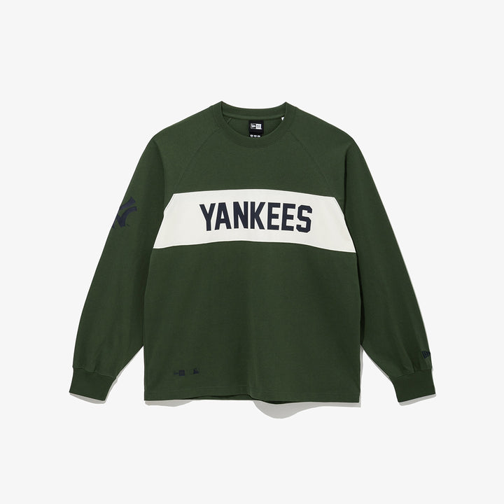 New York Yankees MLB Color Block Dark Green Long Sleeve T-Shirt