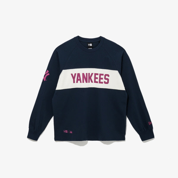 New York Yankees MLB Color Block Dark Blue Long Sleeve T-Shirt