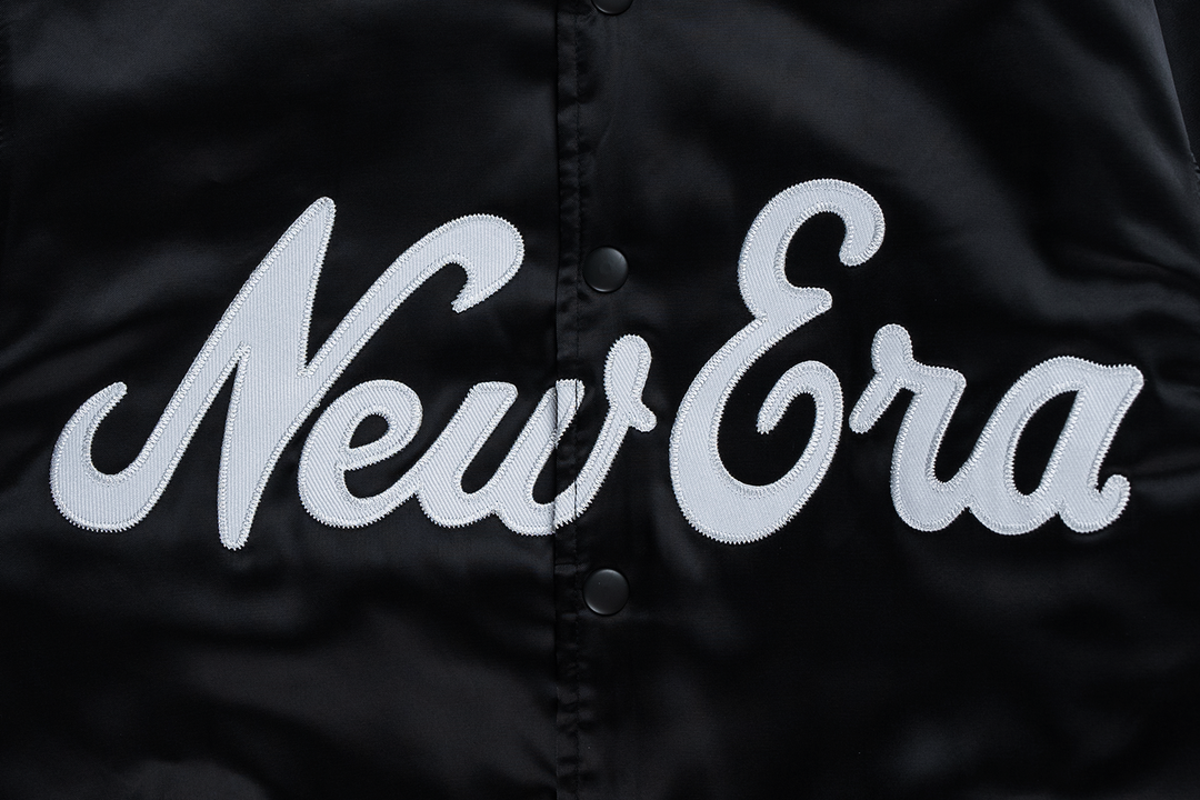 New Era Script Timeless Minimal Black Light Padded Baseball Jacket