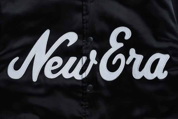 New Era Script Timeless Minimal Black Light Padded Baseball Jacket