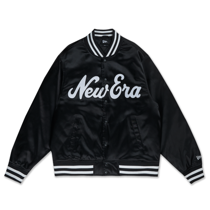 New Era Script Timeless Minimal Black Light Padded Baseball Jacket